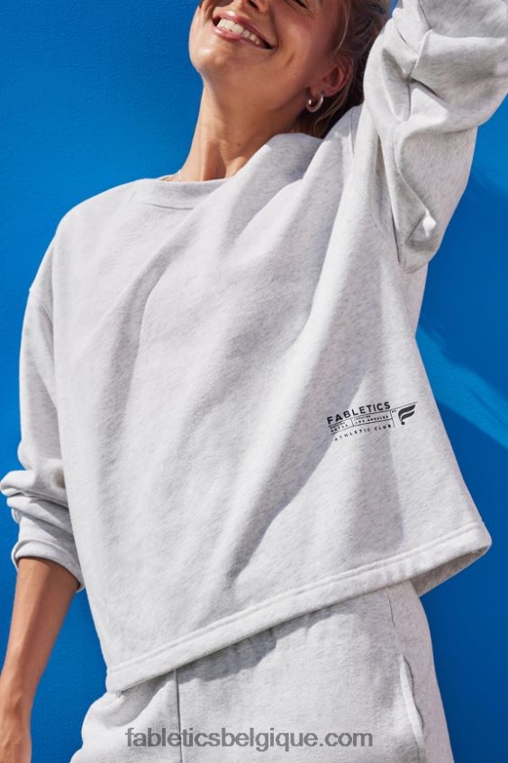 col ras du cou court et léger femmes Fabletics 404P0T2652 soft grey heather/athletic club