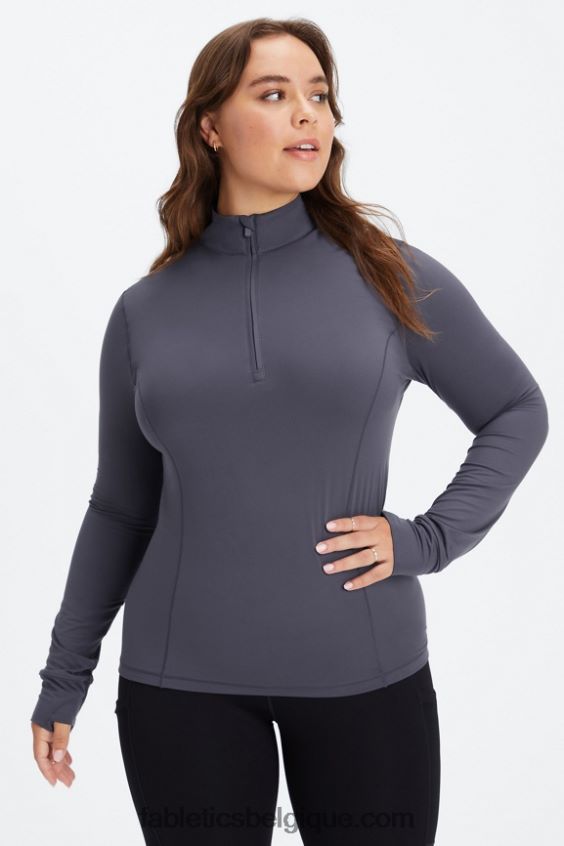 couche intermédiaire à demi-zip phoenix femmes Fabletics 404P0T2582 étain