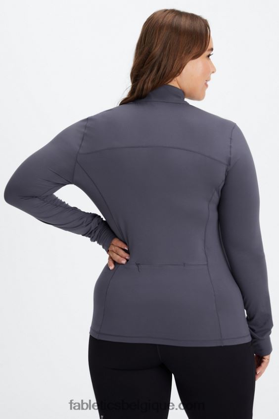 couche intermédiaire à demi-zip phoenix femmes Fabletics 404P0T2582 étain