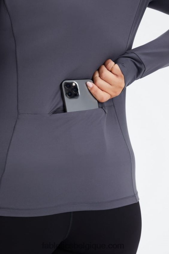 couche intermédiaire à demi-zip phoenix femmes Fabletics 404P0T2582 étain