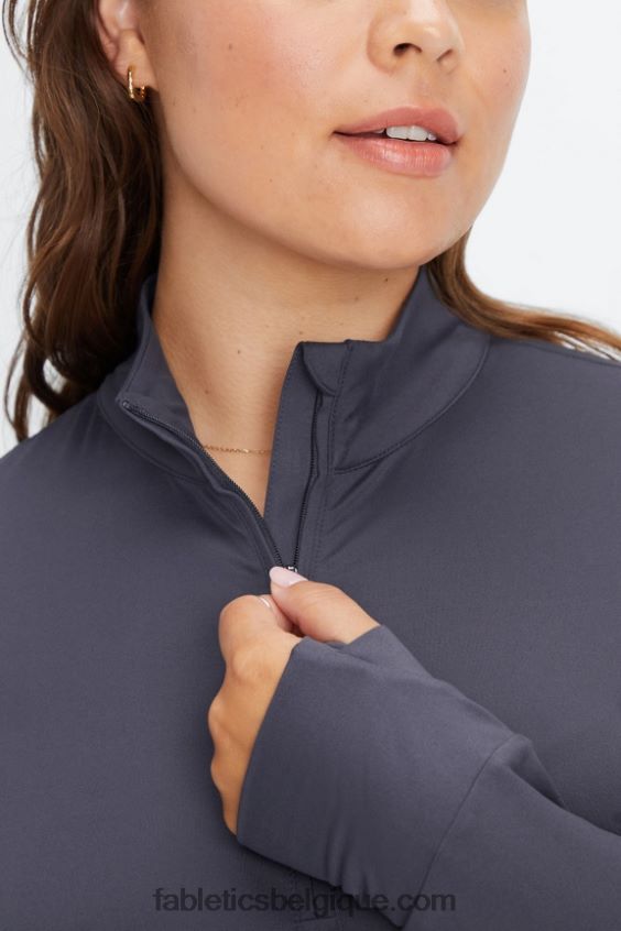 couche intermédiaire à demi-zip phoenix femmes Fabletics 404P0T2582 étain