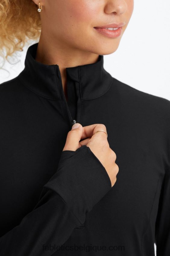 couche intermédiaire à demi-zip phoenix femmes Fabletics 404P0T2583 noir