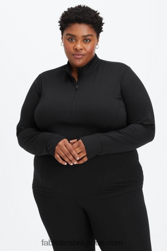 couche intermédiaire à demi-zip phoenix femmes Fabletics 404P0T2584 noir