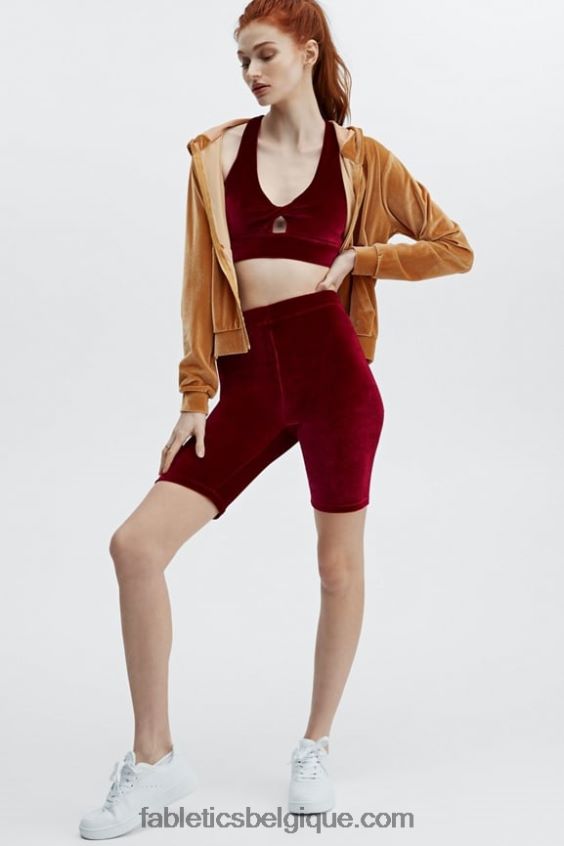 donna sweat à capuche en velours femmes Fabletics 404P0T2505 miel léger