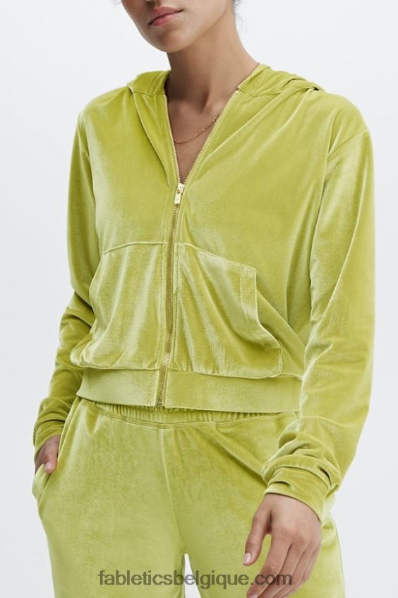 donna sweat à capuche en velours femmes Fabletics 404P0T2506 feuille d'or