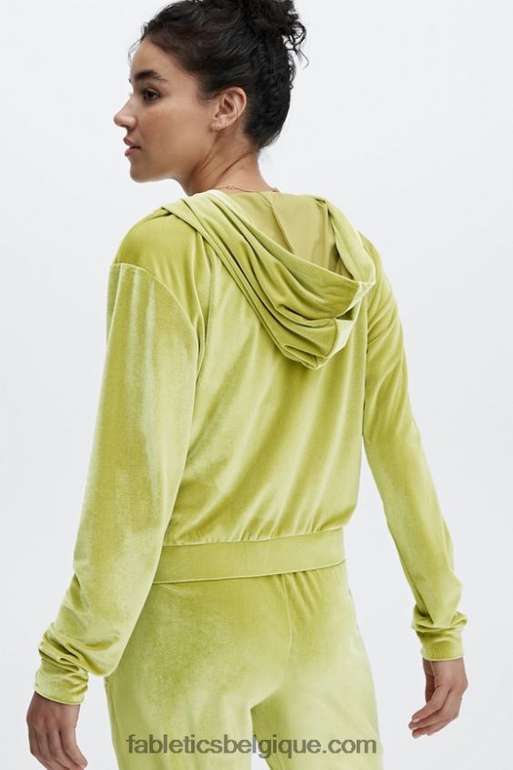 donna sweat à capuche en velours femmes Fabletics 404P0T2506 feuille d\'or