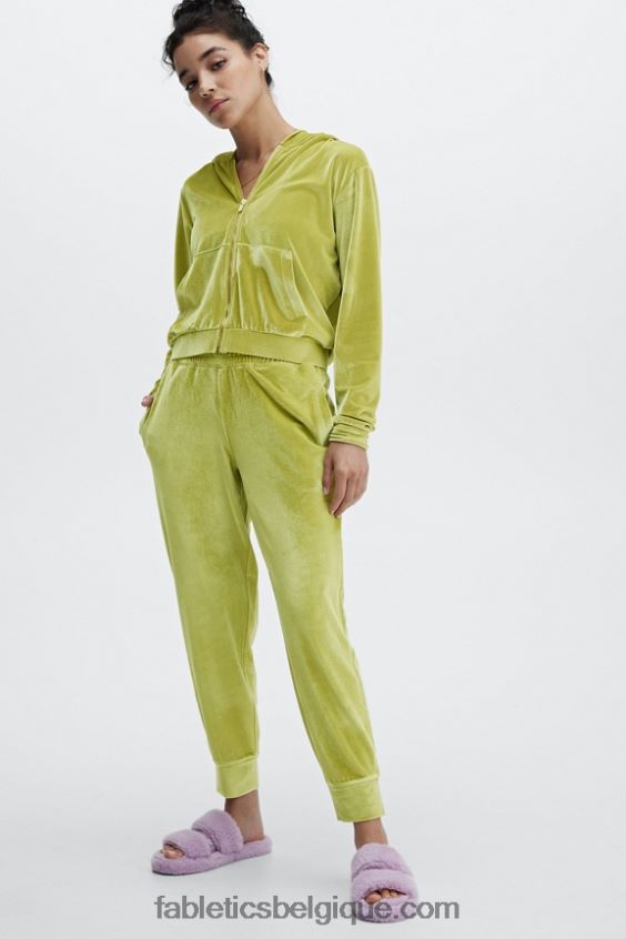 donna sweat à capuche en velours femmes Fabletics 404P0T2506 feuille d\'or