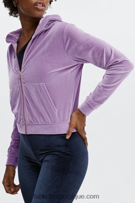 donna sweat à capuche en velours femmes Fabletics 404P0T2507 lilas brillant