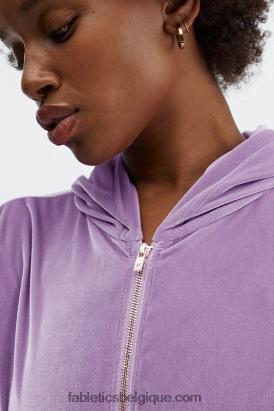 donna sweat à capuche en velours femmes Fabletics 404P0T2507 lilas brillant