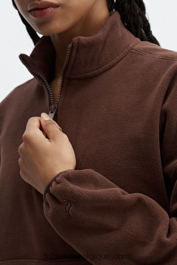 polaire rayne 1/4 zip femmes Fabletics 404P0T2511 Café Chicorée
