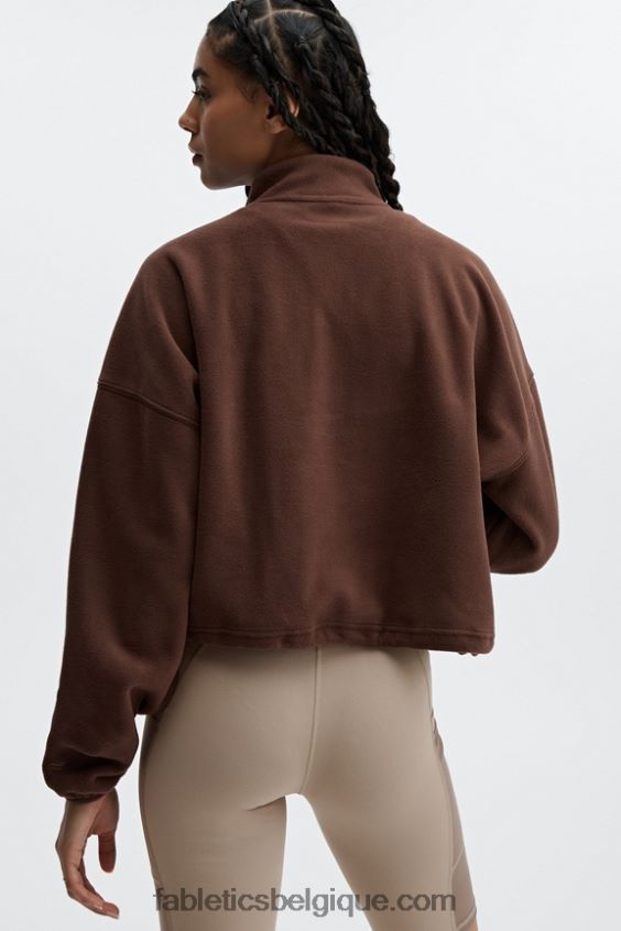 polaire rayne 1/4 zip femmes Fabletics 404P0T2511 Café Chicorée