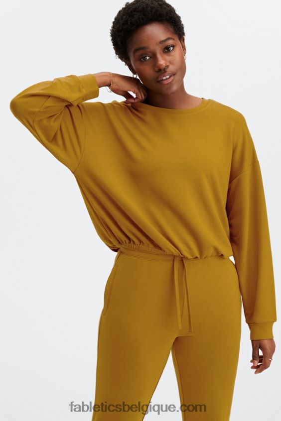 pull cintré de luxe femmes Fabletics 404P0T2430 bronze foncé