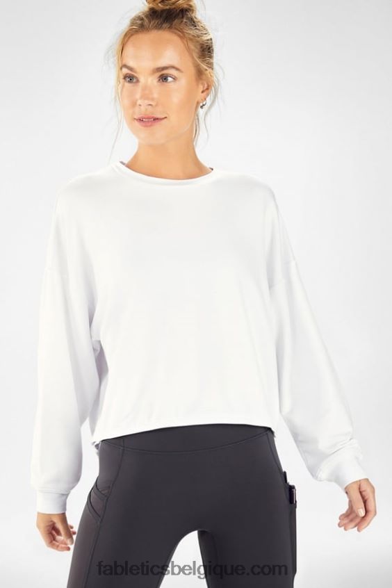 pull cintré de luxe femmes Fabletics 404P0T2431 blanc