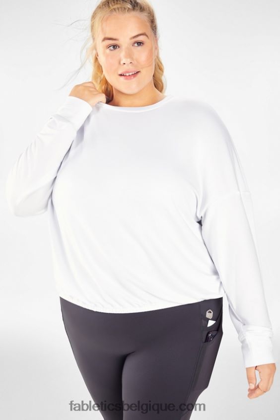 pull cintré de luxe femmes Fabletics 404P0T2432 blanc