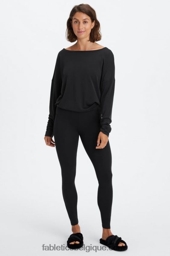 pull à encolure bateau en maille éco-élégante femmes Fabletics 404P0T2436 noir