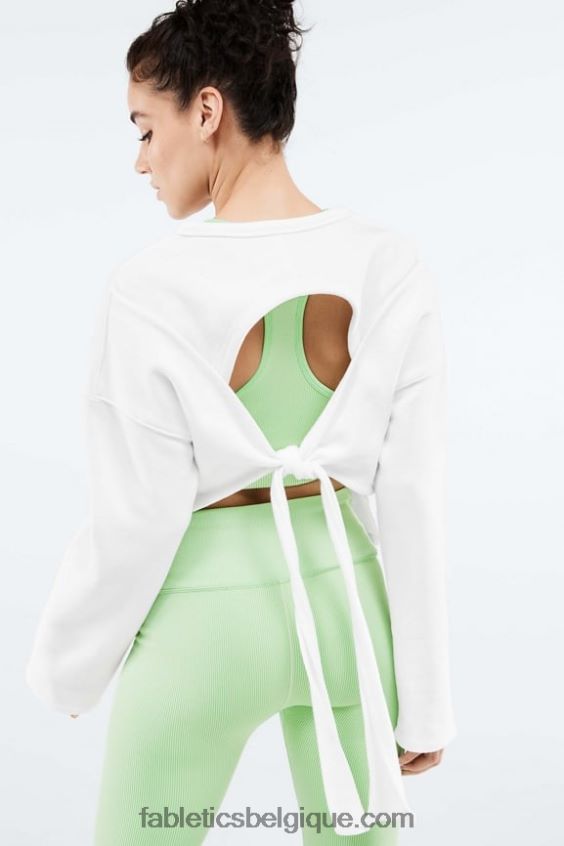 pull à manches longues et dos ouvert skye femmes Fabletics 404P0T2525 blanc doux