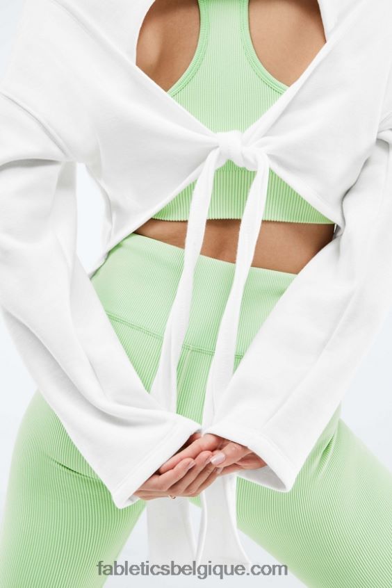 pull à manches longues et dos ouvert skye femmes Fabletics 404P0T2525 blanc doux