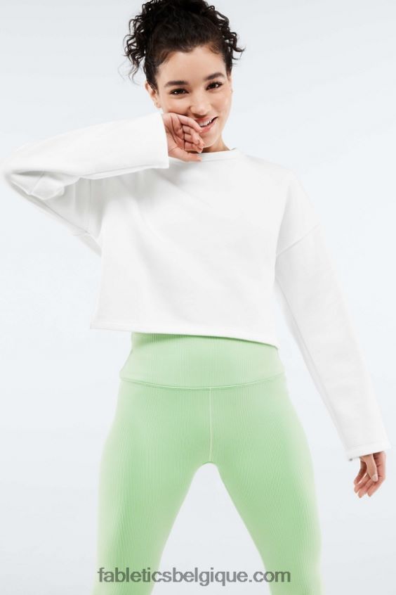 pull à manches longues et dos ouvert skye femmes Fabletics 404P0T2525 blanc doux