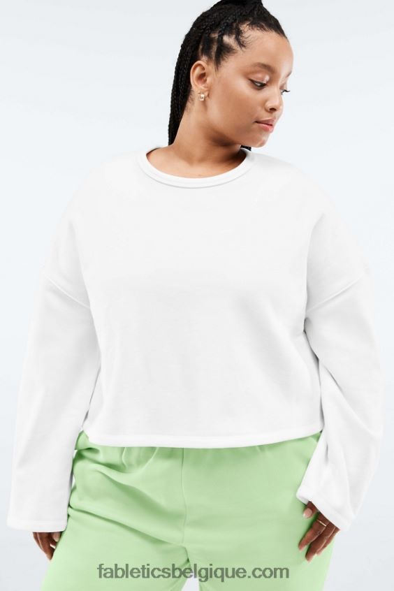 pull à manches longues et dos ouvert skye femmes Fabletics 404P0T2526 blanc doux