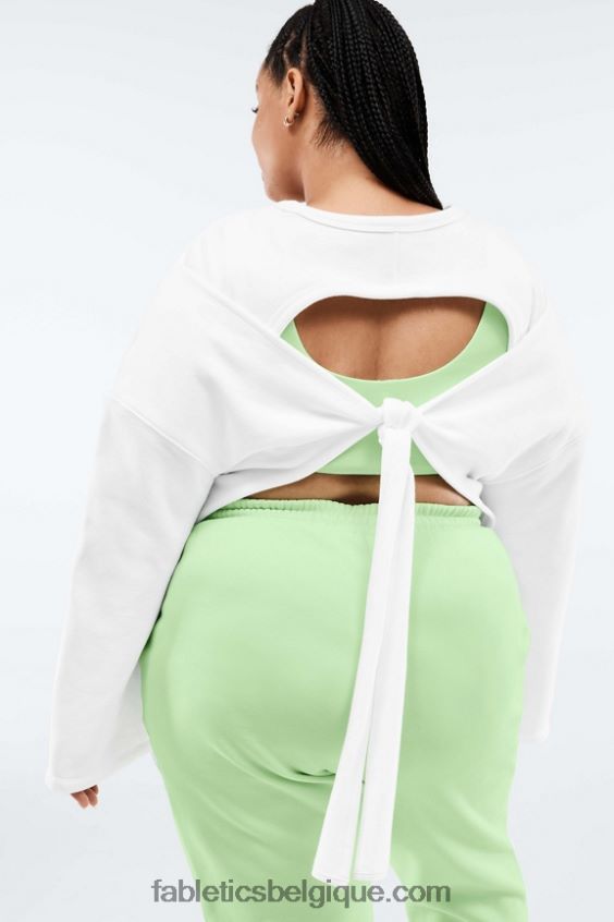 pull à manches longues et dos ouvert skye femmes Fabletics 404P0T2526 blanc doux