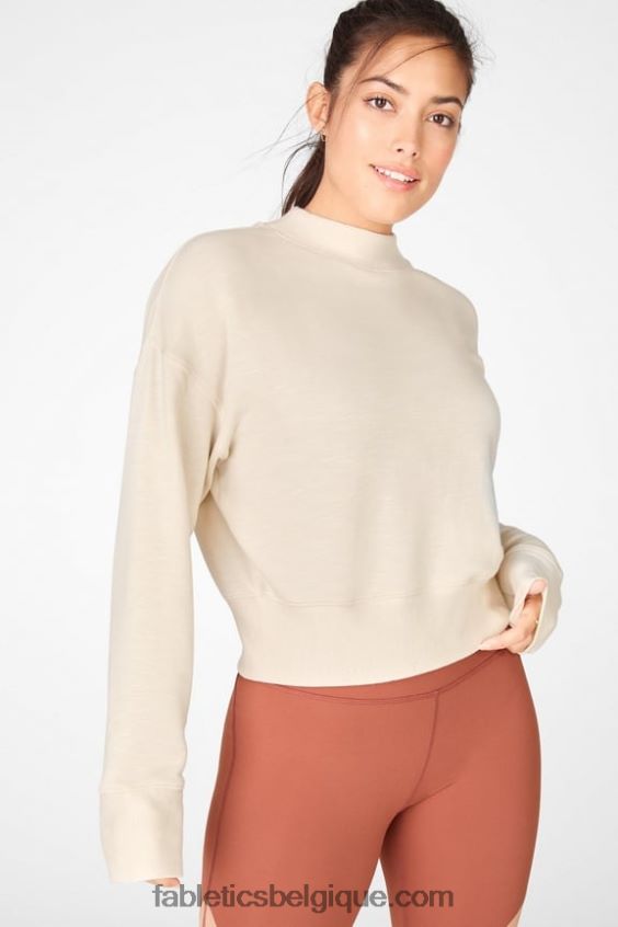 pull à manches longues luna femmes Fabletics 404P0T2548 latté