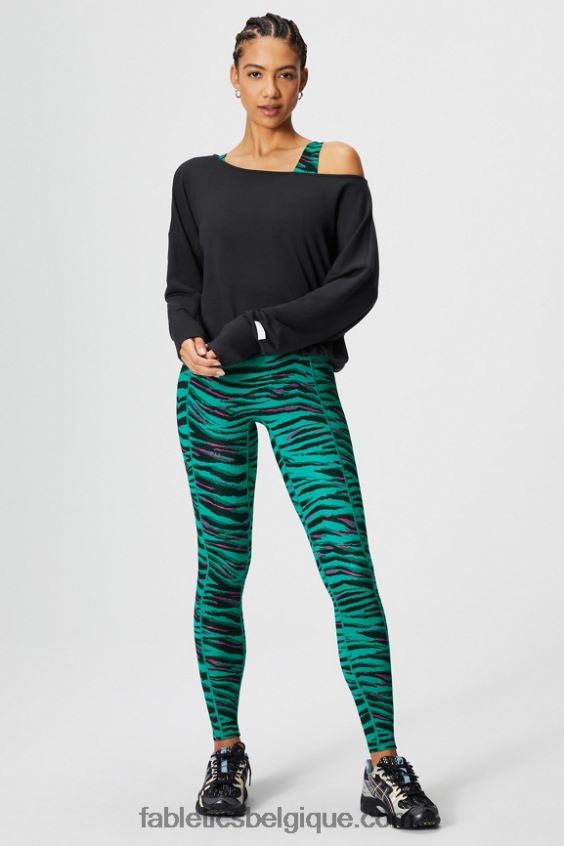 pull à épaules dénudées en tissu éponge de luxe femmes Fabletics 404P0T2423 noir