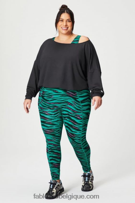 pull à épaules dénudées en tissu éponge de luxe femmes Fabletics 404P0T2424 noir