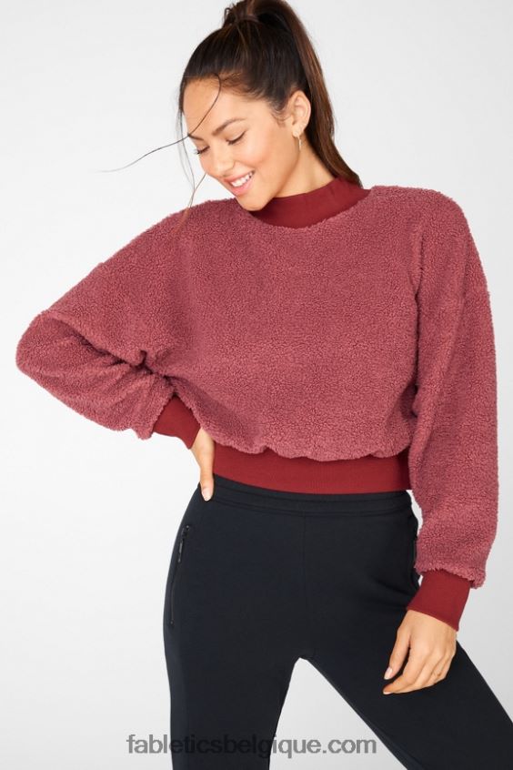 pull polaire malia femmes Fabletics 404P0T2552 rouge foncé/brique