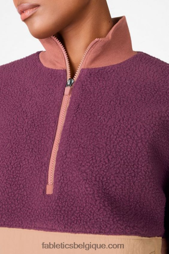 pull polaire mallory femmes Fabletics 404P0T2555 bordeaux/acajou/driftscape