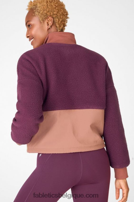 pull polaire mallory femmes Fabletics 404P0T2555 bordeaux/acajou/driftscape