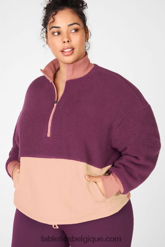 pull polaire mallory femmes Fabletics 404P0T2556 bordeaux/acajou/driftscape