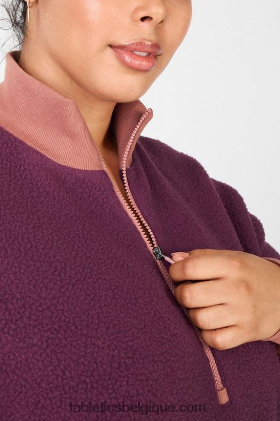 pull polaire mallory femmes Fabletics 404P0T2556 bordeaux/acajou/driftscape