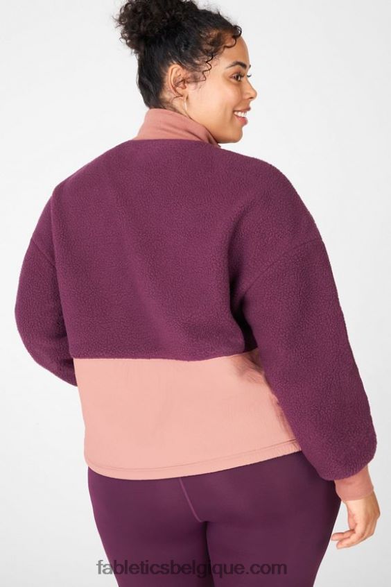 pull polaire mallory femmes Fabletics 404P0T2556 bordeaux/acajou/driftscape