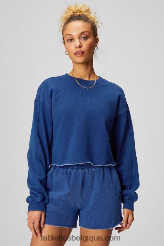 ras du cou court femmes Fabletics 404P0T2434 indigo lavé