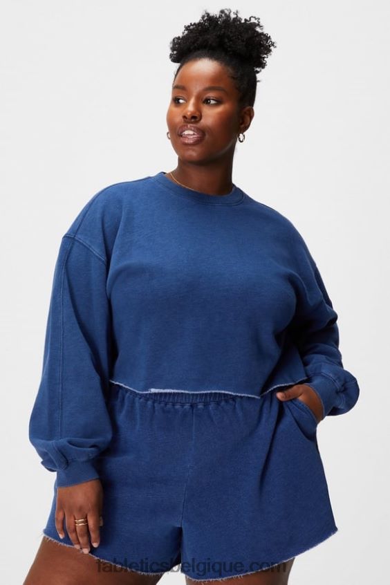 ras du cou court femmes Fabletics 404P0T2435 indigo lavé