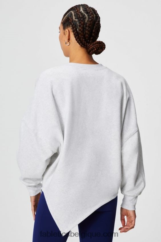 sweat asymétrique en polaire forever femmes Fabletics 404P0T2460 gris doux chiné