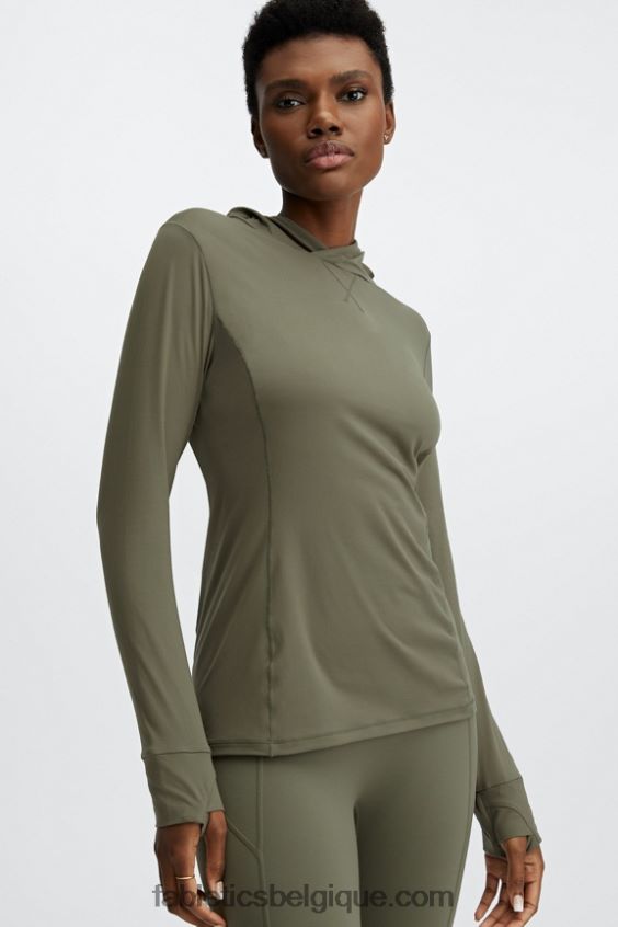 sweat à capuche Phoenix Run femmes Fabletics 404P0T2469 vert ardoise