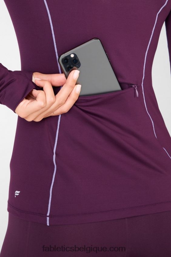 sweat à capuche Phoenix Run femmes Fabletics 404P0T2471 prune parfaite/violette