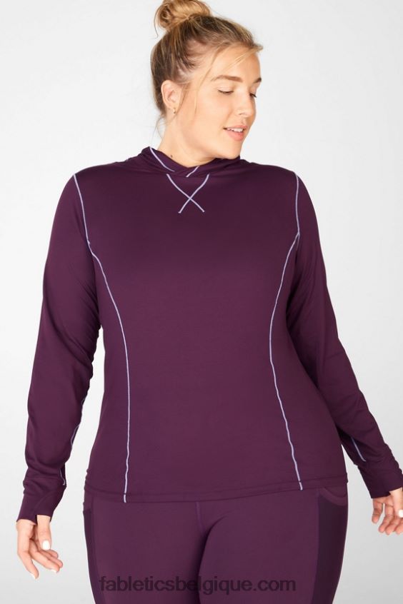 sweat à capuche Phoenix Run femmes Fabletics 404P0T2472 prune parfaite/violette