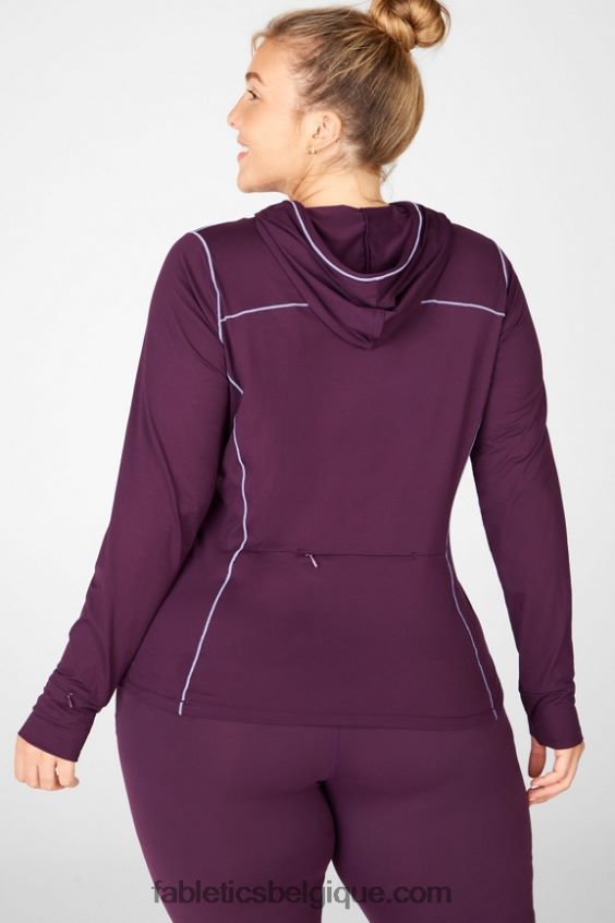 sweat à capuche Phoenix Run femmes Fabletics 404P0T2472 prune parfaite/violette