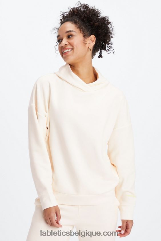 sweat à capuche écologique femmes Fabletics 404P0T2515 avoine/pousses