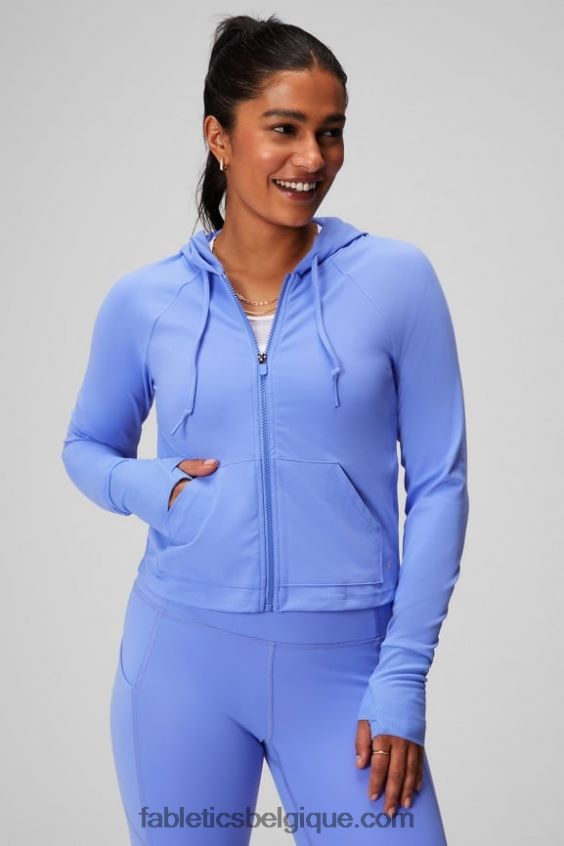 sweat à capuche court Oasis femmes Fabletics 404P0T2444 punch pervenche