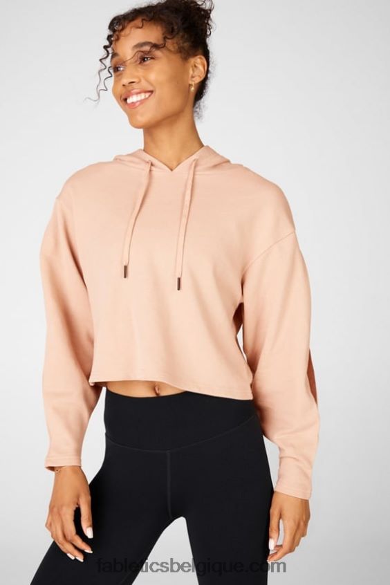 sweat à capuche court audrey femmes Fabletics 404P0T2557 bronze clair/terre