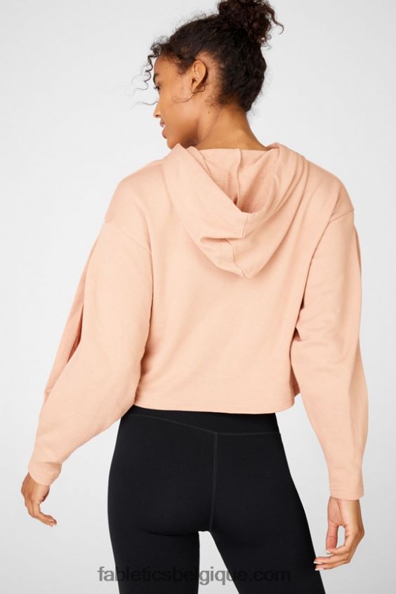 sweat à capuche court audrey femmes Fabletics 404P0T2557 bronze clair/terre