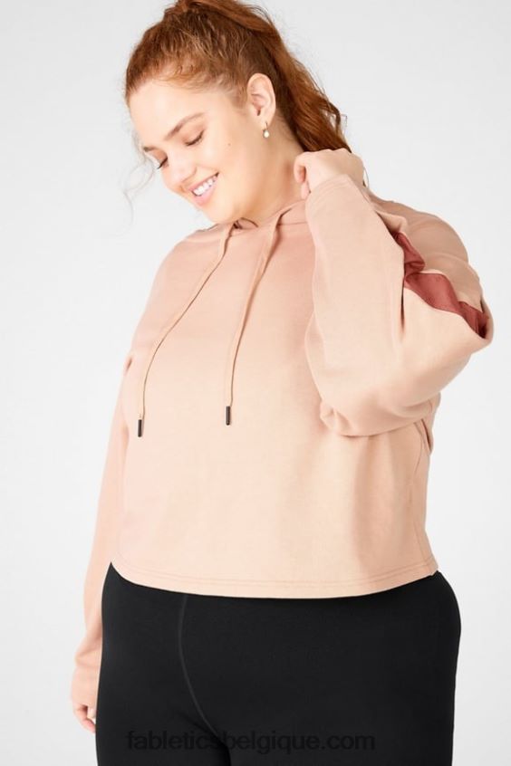 sweat à capuche court audrey femmes Fabletics 404P0T2558 bronze clair/terre