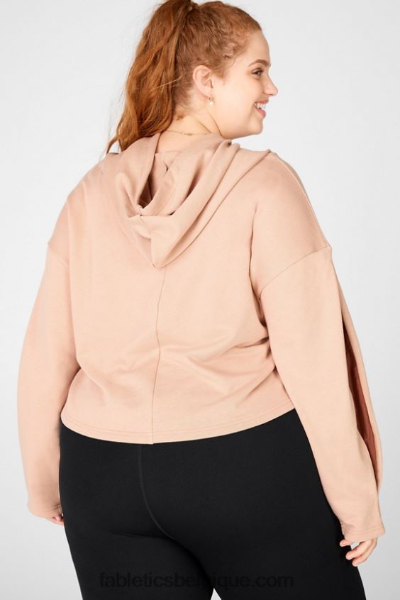 sweat à capuche court audrey femmes Fabletics 404P0T2558 bronze clair/terre