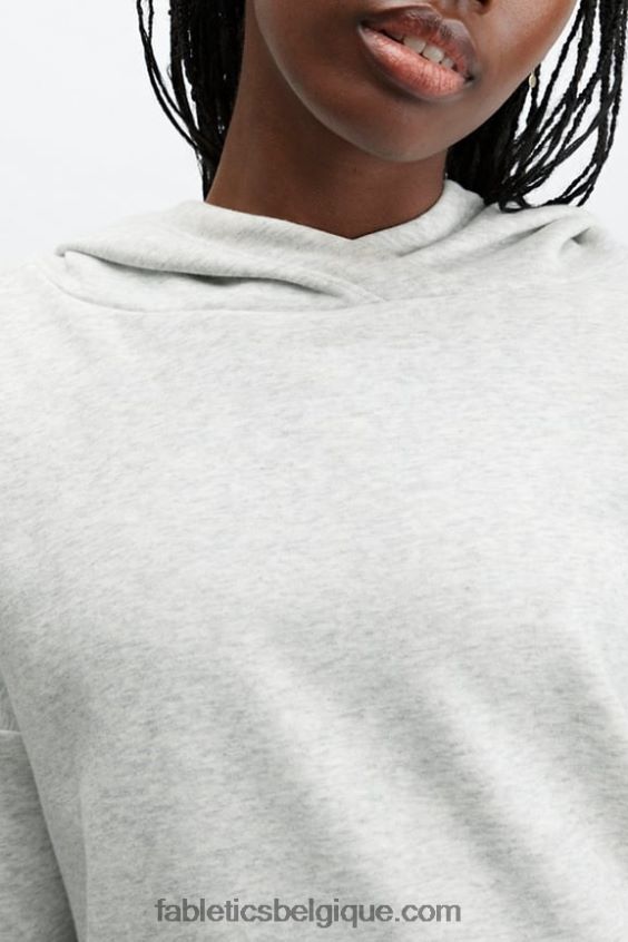 sweat à capuche eco go-to pocket femmes Fabletics 404P0T2514 gris chiné clair