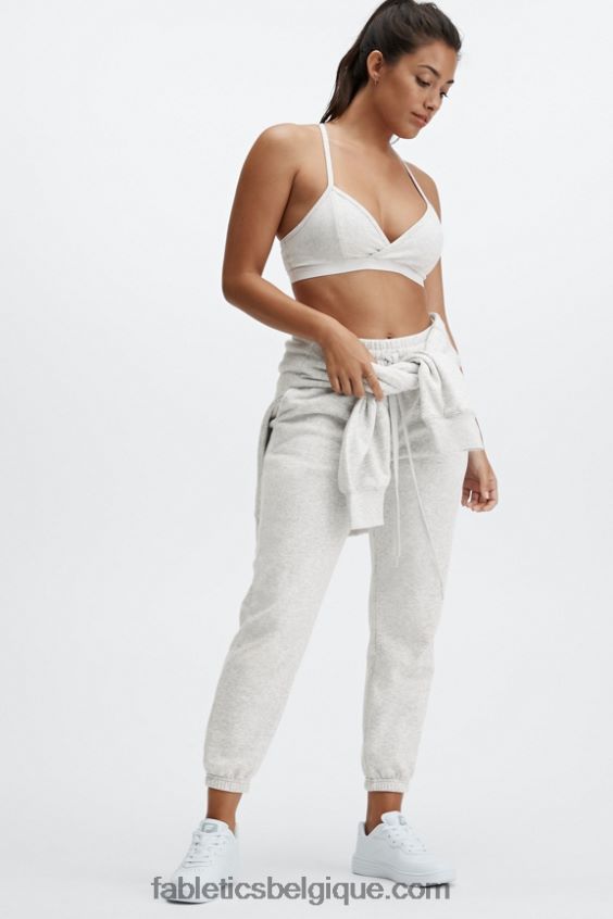 sweat à capuche eco go-to pocket femmes Fabletics 404P0T2514 gris chiné clair