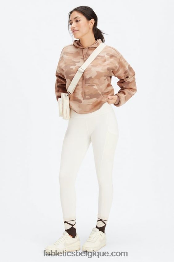 sweat à capuche en polaire pour toujours femmes Fabletics 404P0T2490 teddy large camo/latte