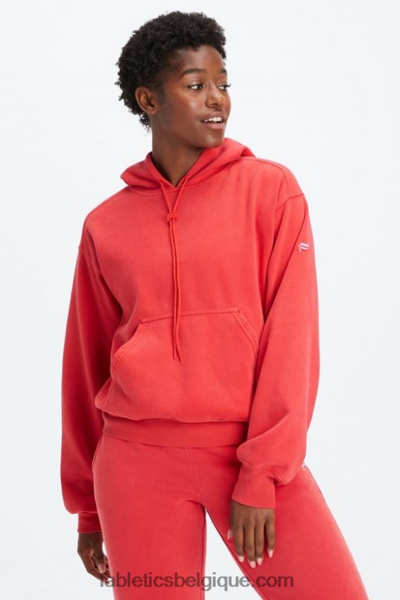 sweat à capuche en polaire pour toujours femmes Fabletics 404P0T2492 merisier électrique lavé/blanc